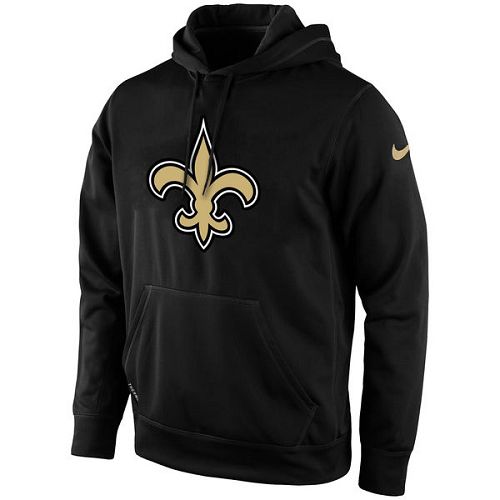 Men's New Orleans Saints Nike Black KO Logo Essential Hoodie 2 - Click Image to Close